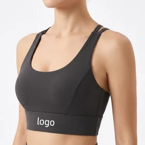 Women Cross Back Sports Bra Custom Logo Padded Yoga Bra High Elastic Quick Dry Wire Free Breathable Fitness Bra Running Gym