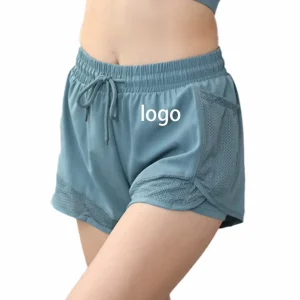 Women Custom Anti Naked Mesh Sports Pants Summer Leisure Quick Dry Fitness Running Shorts With Loose Fit Fabric Active Bottoms