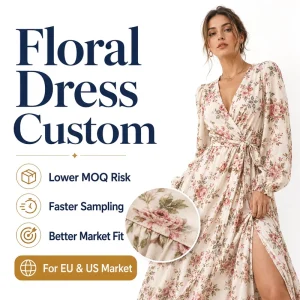 Women Custom Floral Dress Print Maxi Summer Viscose Flower Ladies Casual Lounge Clothing Apparel