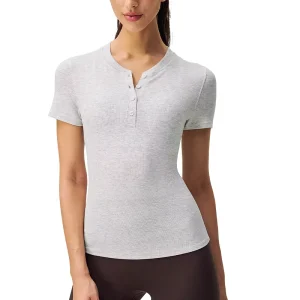 Women Elastic Comfortable Skin Friendly Round Neck Short Sleeve Breathable Quick Dry Lightweight Tummy Control Yoga Tops