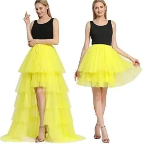 Women Fashion Wedding Mesh Detachable Tail Skirts High Waist 4XL Plus Size Tutu Layered Long Skirt for Party