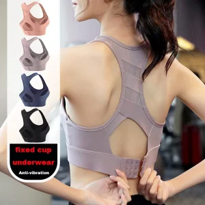 Women High Strength Support Four Way Elastic Fitness Bra One Size Fixed Cup Type Bra Trend Model Customized