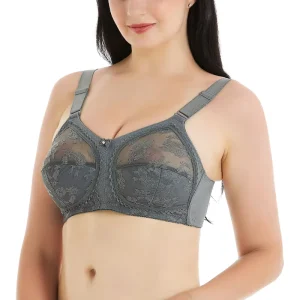 Women High Support Plus Size Cotton Bra Full Cup Wire Free Big Breast Bra
