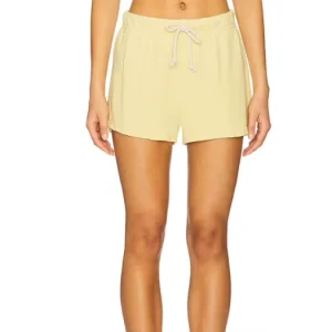 Women High Waist Cropped Bermuda Shorts Cotton Drawstring Plain Color Casual Style Breathable Embroidered Loose Fit