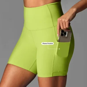 Women High Waisted Tummy Control Gym Yoga Short Breathable Slimming Firm Lightweight Quick Dry Biker Shorts