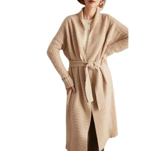 Women Knit Overcoat Oversize Long Sleeve Cashmere Cardigan Wool Sweater Outwear Knitwear Coats Winter