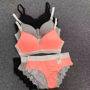 Women Lace Bra Sets Seamless Underwear Backless Vest Sexy Panties Lingerie Padded Bralette Ultrathin Briefs Female Intimates