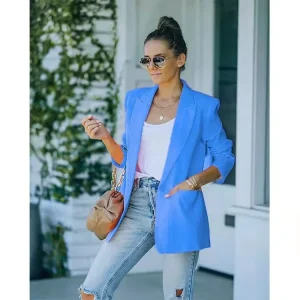 Women Long Sleeve Suit Jacket Tops Casual Slim Suit Coat Blazers Office Ladies Women