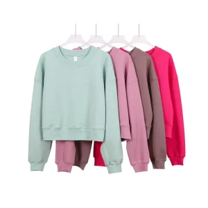 Women Loose Short Long Sleeves Sweatshirts Wide Neck Custom Logo Casual Comfortable Clothing Soft Top