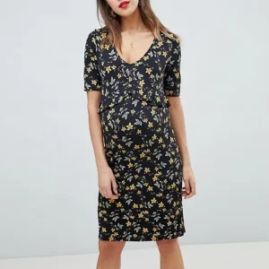 Women Maternity Clothes Short Dress Floral Ruffle Elegant Formal Ladies Pregnancy Dress Maternity Dress