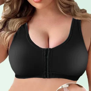 Women Plus Size Comfortable Bra Front Buckle Fitness Underwear No Steel Ring Seamless Push up Sexy Bra