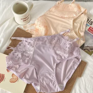 Women Sexy Underwear Briefs Breathable Hollow Transparent Panties Women’s Lace Panties for Women