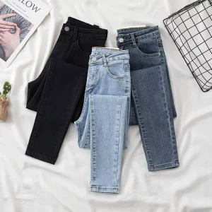 Women Stretch Denim Pencil Jeans Stretch Elastic Trousers Pants High Waist Lady Girls Casual Jeans