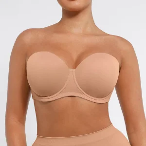 Women Strong Support Multifunctional Comfortable Breathable Strapless Push up Bra Knitted