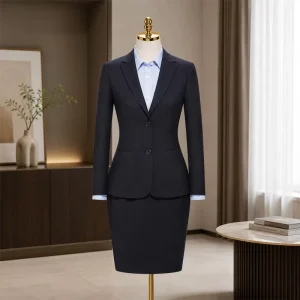 Women Suit Long Sleeve Solid Color Government Official Meeting Formal Blazer Pants OEM Custom