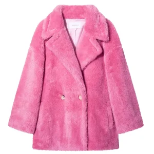 Women Teddy Alpaca Coats Long Wool Coats Europe and America Winter Fashion Female Teddy Bear Wool Coat pink Sho