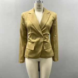 Women Two Piece Suit Set High Waist Wide Leg Pants with Single Breasted Blazer Office Lady Workwear Elegant Business Casual Suit