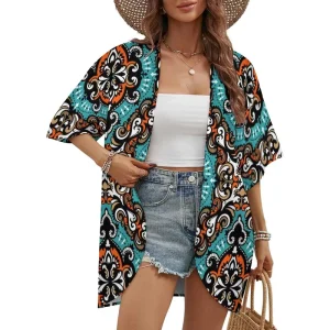Women V Neck Long Sleeves Plus Size Women’s Cardigan Jacket Four-sided Projectile Knitted Cardigan