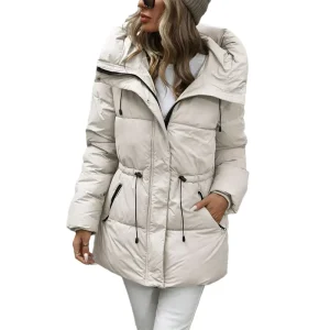 Women Windbreaker Warm Puffer Plus Size Coat Short Down Parka With Hood