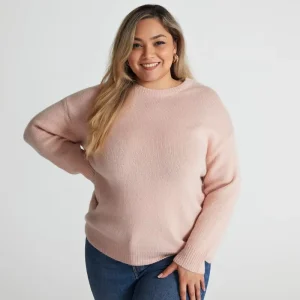 Women Winter Autumn Eco-Friendly Lounge Pullover Crew-neck Long Sleeve Casual Solid Color Plus Size Cashmere Crochet