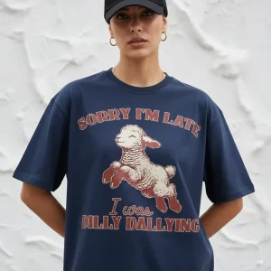 Women’s 180g Cotton Short Sleeve Tee – Round Neck Oversized Casual Basic T-shirt