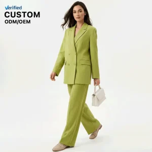 Women’s 2 Piece Blazer Set Oversized Long Blazer Jacket High Waist Wide Leg Pants Office Lady Casual Fashion Suit Set