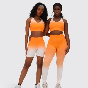 Women’s 2 Piece Colorblock Yoga Set Crisscross Back Sports Tank Top High Waist Biker Shorts Butt Lifting Gym Activewear