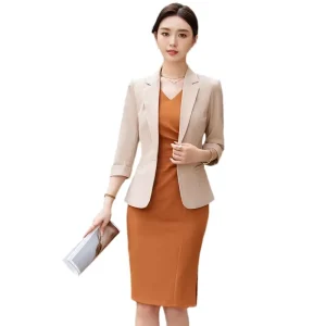 Women’s 2 Piece Dress Suits Professional Formal Women’s Blazer Skirt Set Lady Suit Dress
