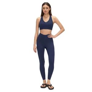 Women’s 2-Piece Yoga Set High Support Sports Bra High-Waist Leggings Breathable Spandex Nylon 270g Fabric Stretch Activewear