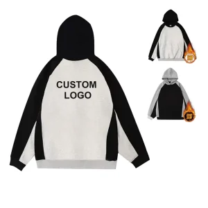 Women’s 420 Grams Terry Fabric Custom Letter Pattern Hoodies Sweatshirt Black Gray Casual Winter Autumn Hoodies