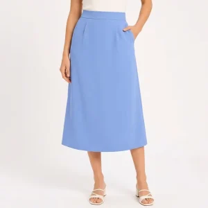 Women’s A-line Eco-Friendly Knee-Length Knit Sweater Skirt with Split Slit Design