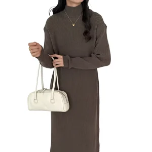 Women’s Acrylic Sexy Club Bodycon Maxi Dress Long Sleeve Breathable Knit Solid OEM Service All Seasons Multiple Colors