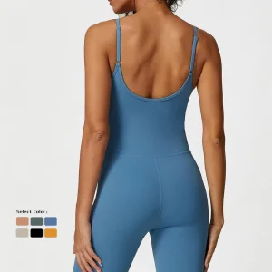 Women’s Activewear Gym Sports High Quality Cross Backless Gym Workout Yoga Jumpsuits Playsuits for Women