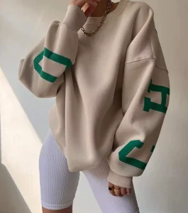 Women’s All Season Casual Fashion Long Sleeve Sweatshirt Printed Design Winter
