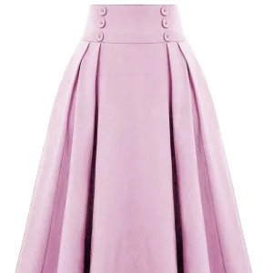 Women’s All-Season Skirt Casual European American Contrast Color Decorative Skirt Waist