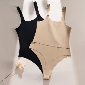 Women’s Anti Bacterial Nylon Thong Style Bodysuit with Medium Tummy Control and Butt Lifting Shapewear