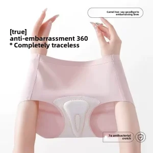 Women’s Anti-Obvious Line Yoga Fitness Cycling No Crotch Bunching Seamless Mid-Waist Sports Underwear ODM Nylon Cotton