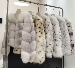 Women’s Artificial Fox Fur Leather Jacket Customized Short Fashion Fake Fur Coat