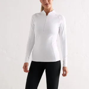Women’s Athletic Jackets Slim Fit Half Zip Workout Tops Form Fitting Long Sleeve Running Gym Yoga Sports Tops