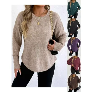 Women’s Autumn and Winter Pullover Top Cross border European and American Women’s Clothing Jacquard Woven Sweater Casual