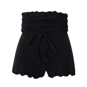 Women’s Ballet Shorts High Waist Cuffed Slim Fit Viscose Knitted Waist Support Dancewear Adult Three Quarter Sleeveless