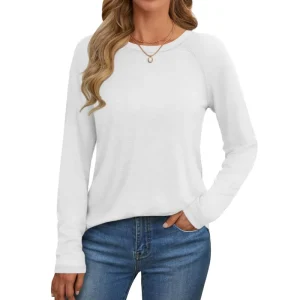 Women’s Basic Loose Tunic Tops Long Sleeve round Neck T Shirts Long T Shirt Tops