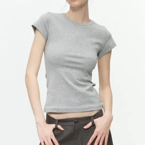 Women’s Basic Slim Fit Short Sleeve T-Shirt Crew Neck Solid Color Casual Tee Custom Logo