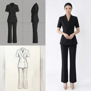 Women’s Black Autumn Winter Professional Formal Coat Regular Fit Quick Dry Commuter