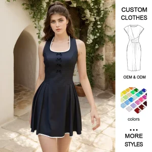 Women’s Black Strapless Vintage Velvet A-Line Dress Empire Knee Casual Zippers Ruffles Digital Printing Autumn Parties