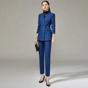 Women’s Blazer Unique Design for Petite Figures Offering High End Feel Spring Autumn Suit Jacket Professional Attire Solid Woven