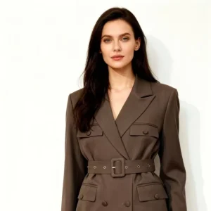 Women’s Blazers with Hand Embroidery Single Breasted Closure Summer Suit