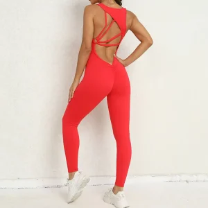 Women’s Bodysuit Custom Logo 77% Nylon 23% Spandex Romper Seamless Bodycon Rompers Jumpsuits Workout Clothing Fitness Yoga Wear