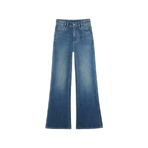 Women’s Boot Cut High Waist Casual Jeans Denim Pants Spandex Cotton Material Moustache Effect Wash Regular Fit OEM