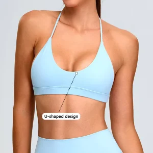 Womens Bra Comfort Hanging Neck Bras Adjustable Straps Soft Wireless Bralette T shaped Back Sport Yoga Bra